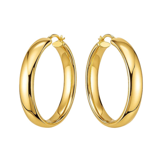 14k Yellow Gold Wedding Band Hoops (7x35mm)