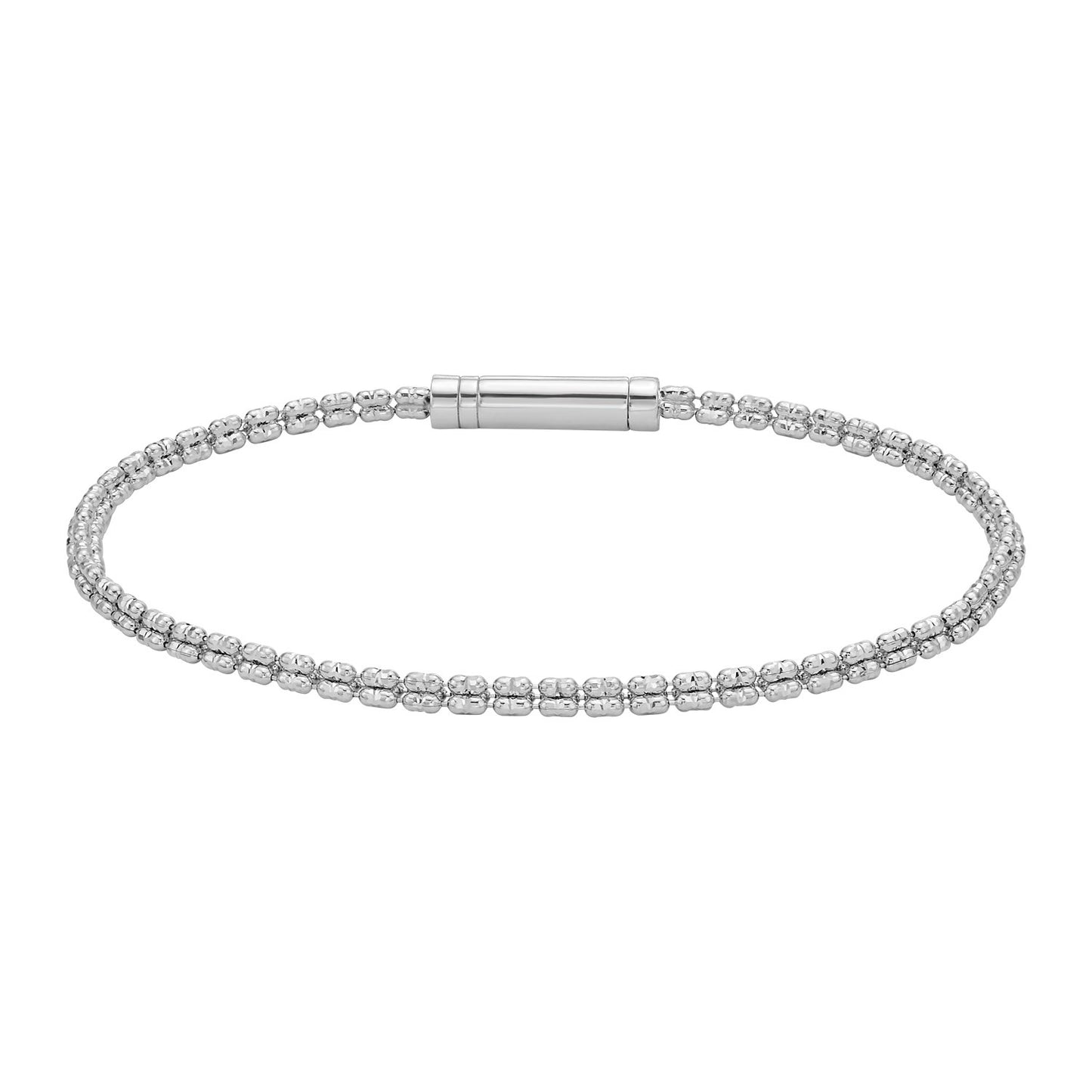 14K Two-Tone Gold Diamond-Cut Bead Chain Bracelet (2.70 mm)