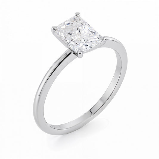 2 Carat Radiant Lab Grown Diamond Solitaire Ring – IGI Certified G/VS1 in 10K White Gold