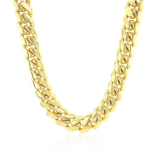 14K Yellow Gold Classic Miami Cuban Solid Chain (9.20 mm)