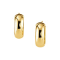 14K Yellow Gold Wide Medium Hoop Earrings | Snap Lock