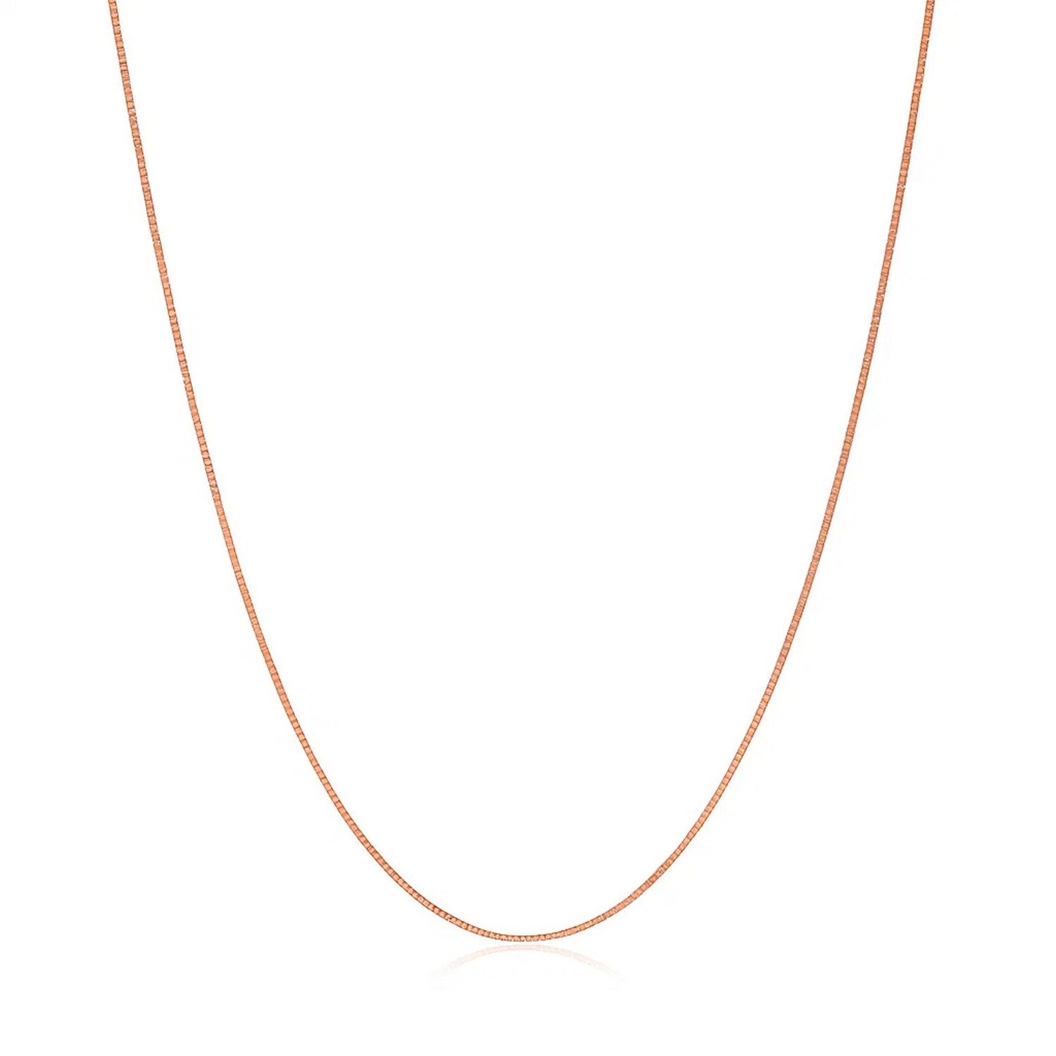14K Rose Gold Classic Box Chain Necklace (0.45mm) – True Pure Gold