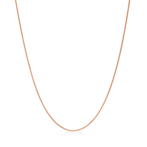 14K Rose Gold Classic Box Chain Necklace (0.45mm) – True Pure Gold