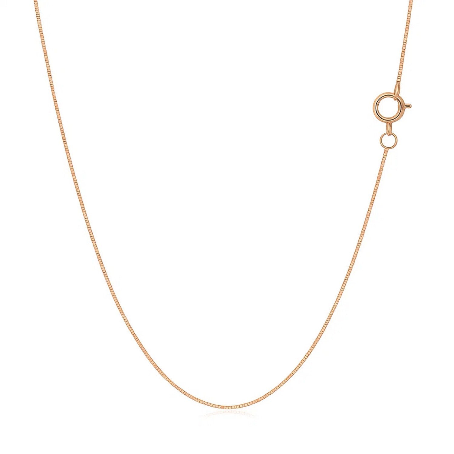 14K Rose Gold Classic Box Chain Necklace (0.45mm) – True Pure Gold