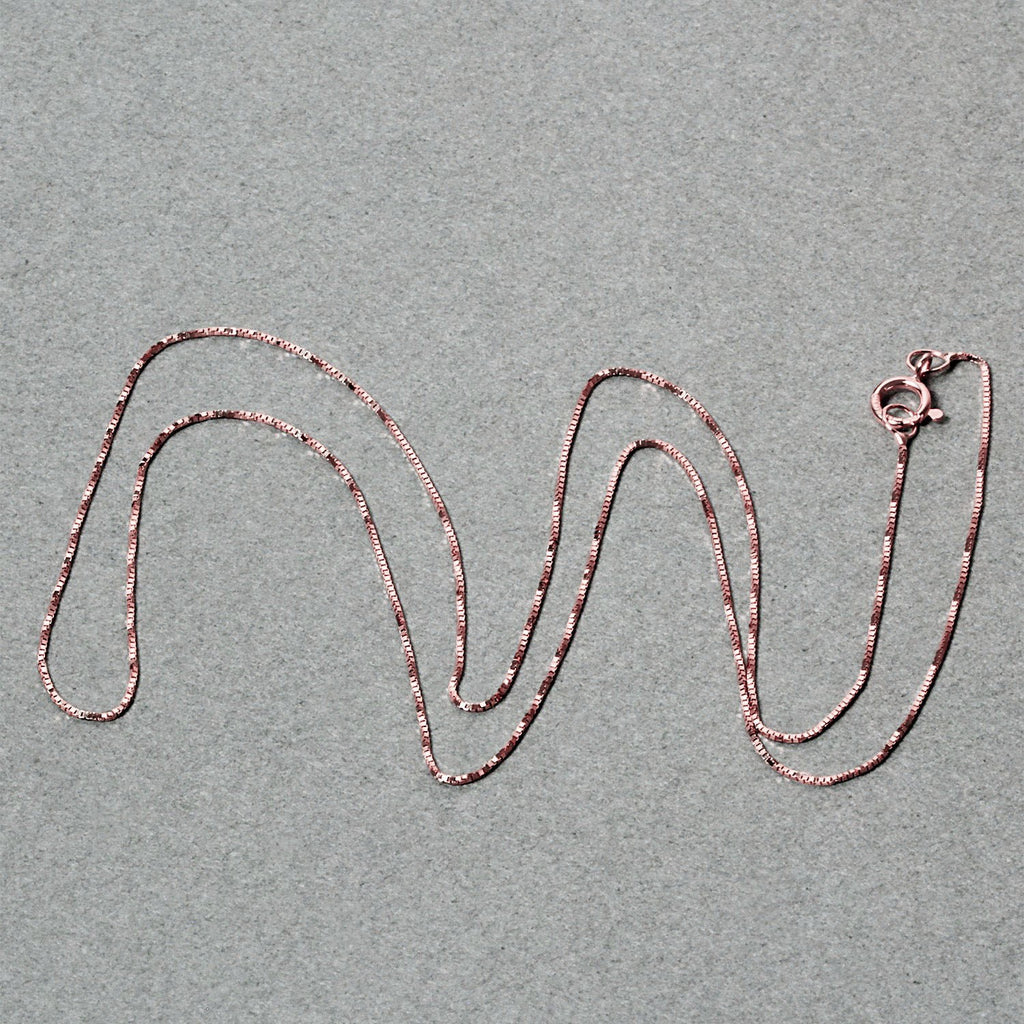 14K Rose Gold Classic Box Chain Necklace (0.45mm) – True Pure Gold
