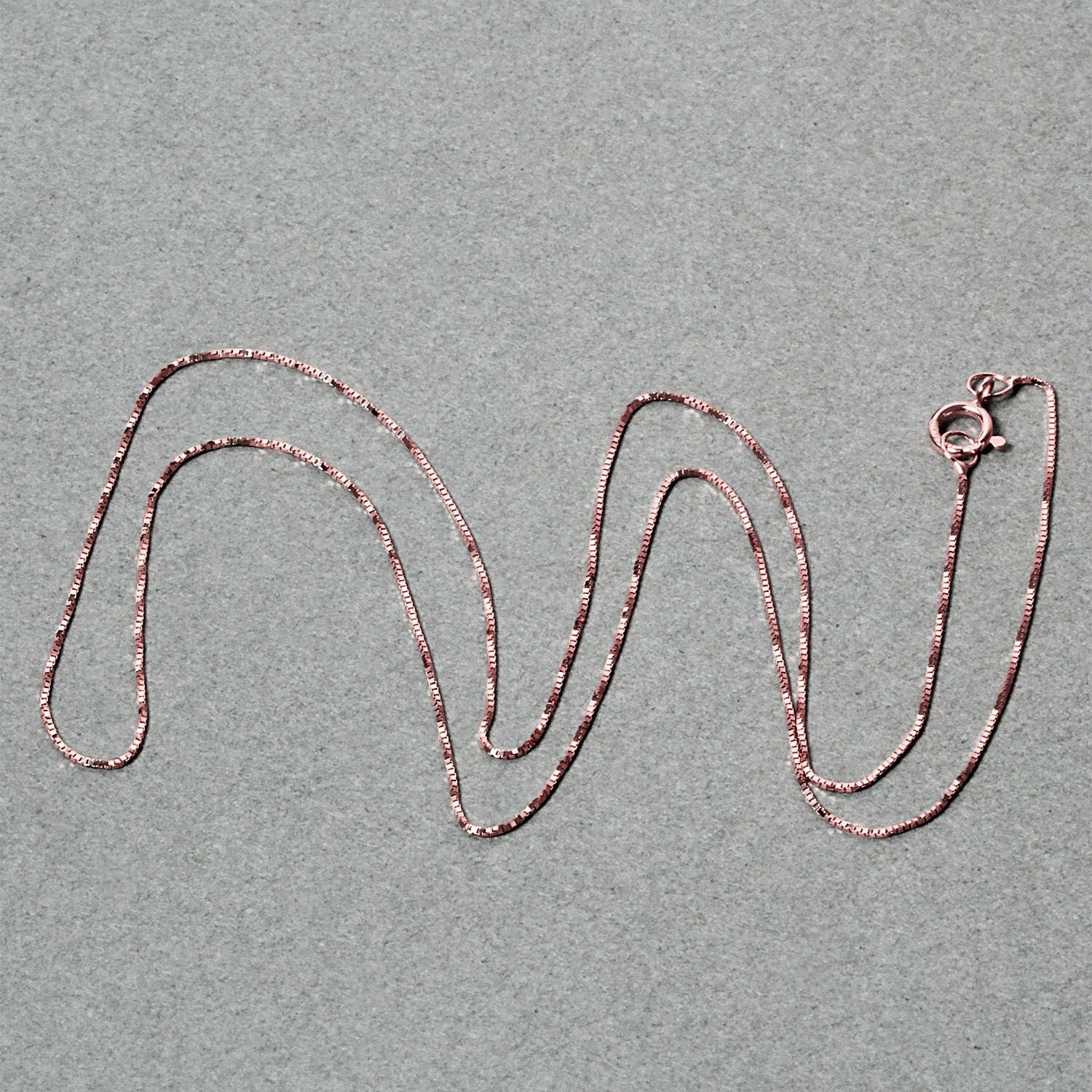 14K Rose Gold Classic Box Chain Necklace (0.45mm) – True Pure Gold