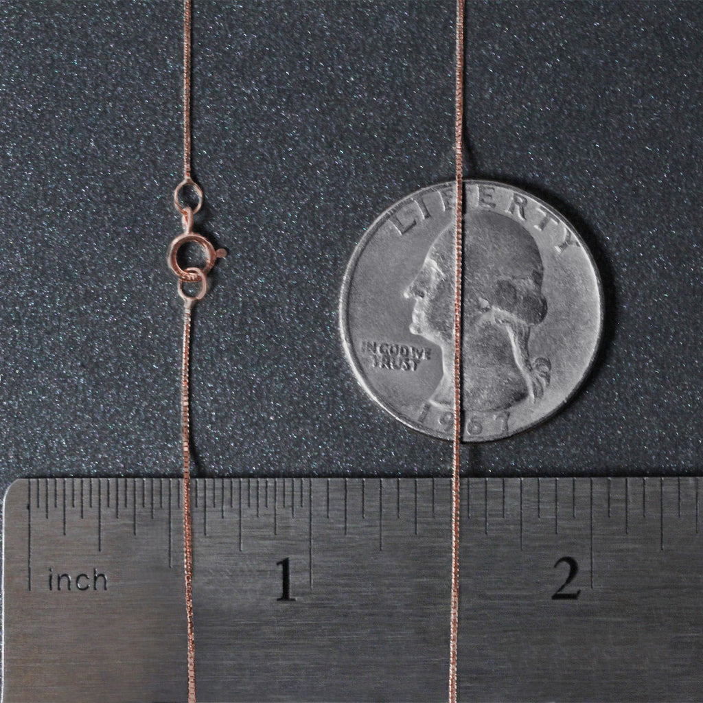 14K Rose Gold Classic Box Chain Necklace (0.45mm) – True Pure Gold