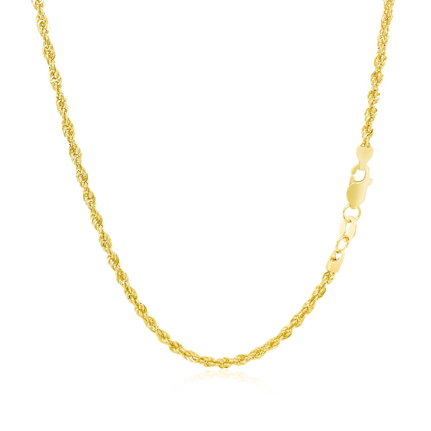 14K Yellow Gold Light Rope Chain Necklace (2.00 mm)