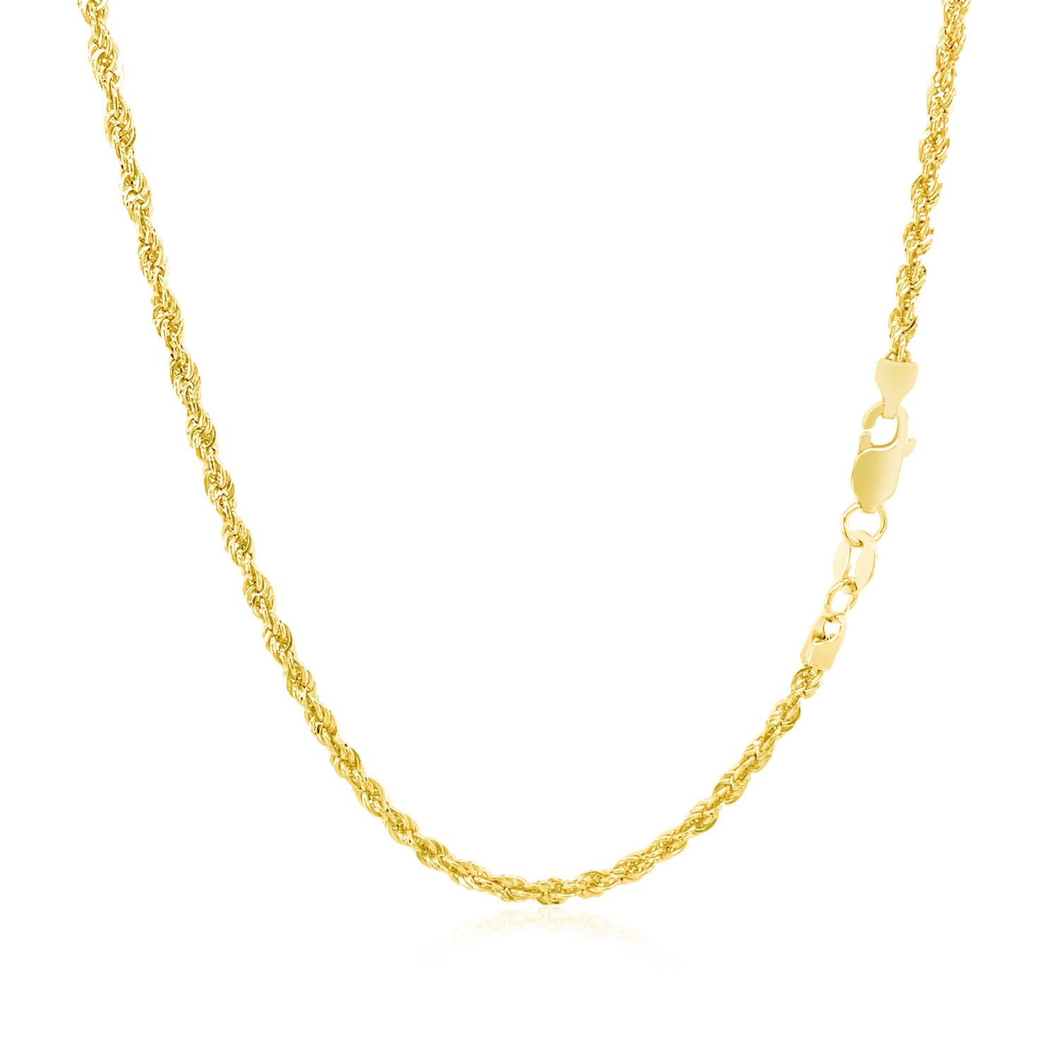 14K Yellow Gold Light Rope Chain Necklace (2.00mm)