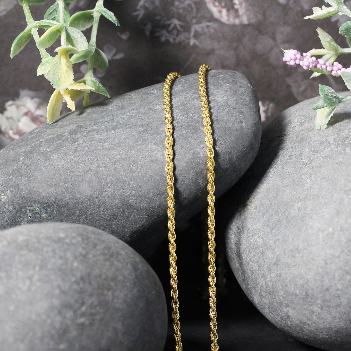 14K Yellow Gold Light Rope Chain Necklace (2.00 mm)