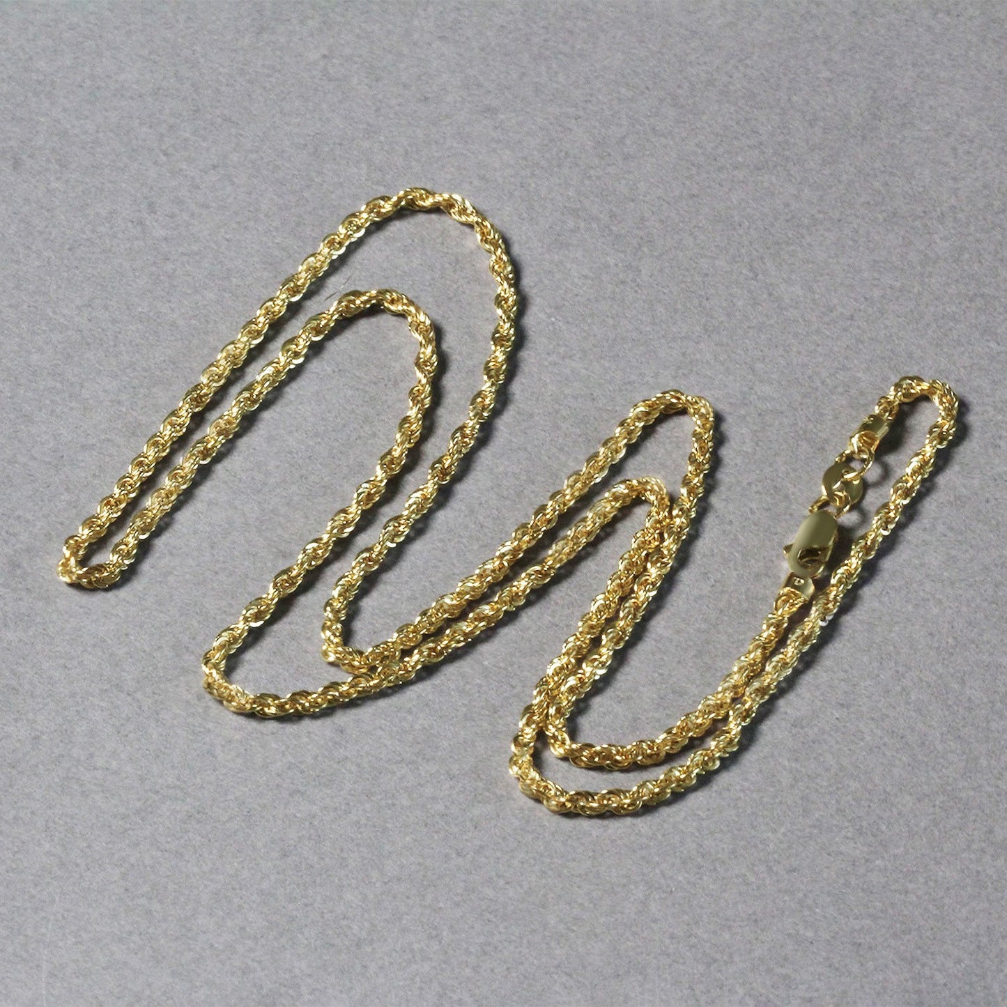 14K Yellow Gold Light Rope Chain Necklace (2.00 mm)