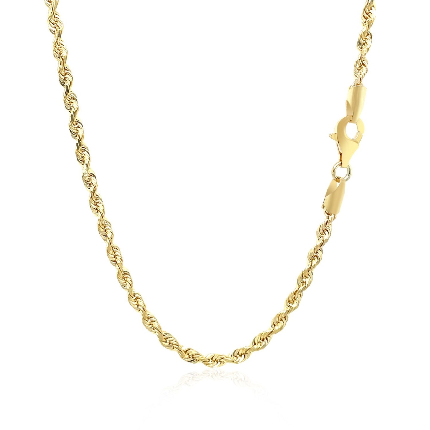 10K Yellow Gold Solid Diamond Cut Rope Chain Necklace (2.75 mm)