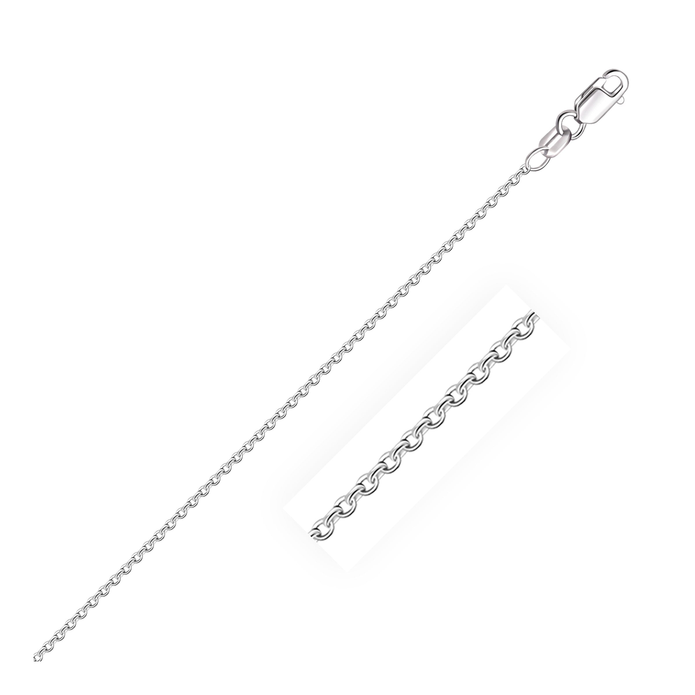 18K White Gold Round Cable Chain Necklace (1.50 mm)