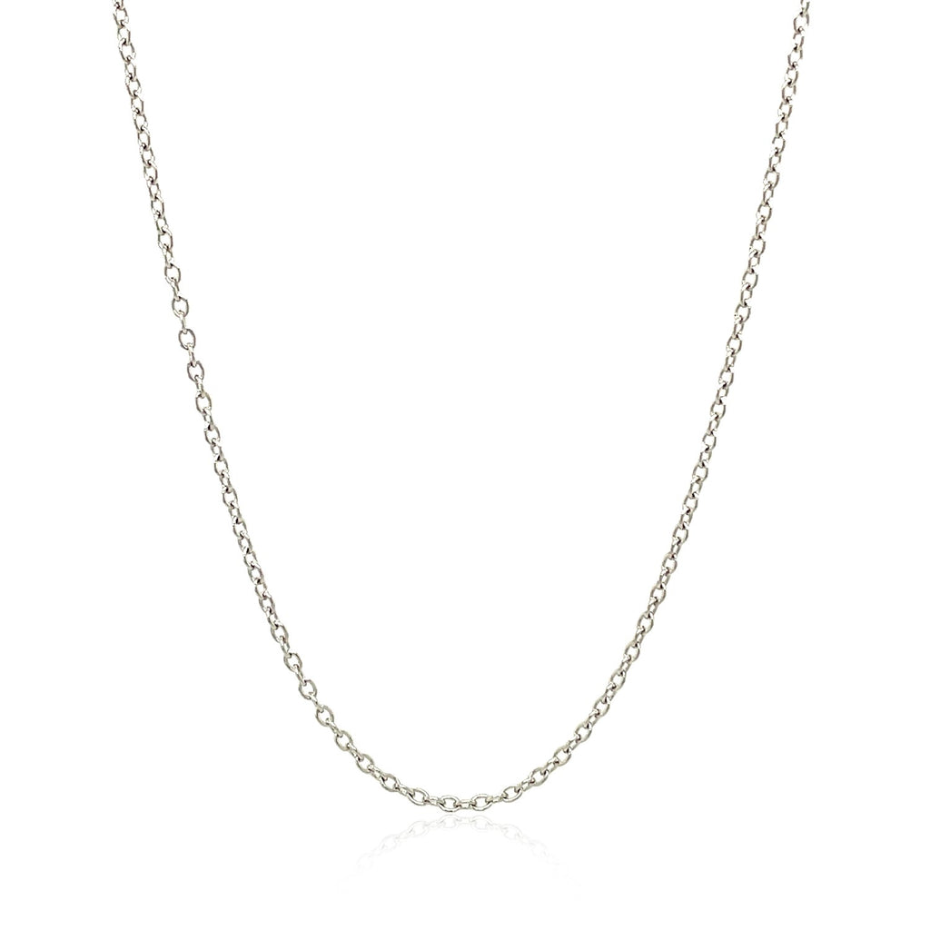 18K White Gold Round Cable Chain Necklace (1.50 mm)