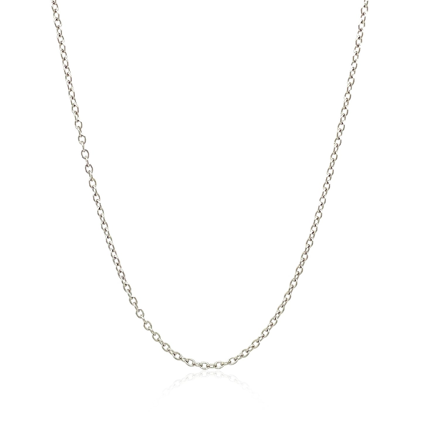 18K White Gold Round Cable Chain Necklace (1.50 mm)
