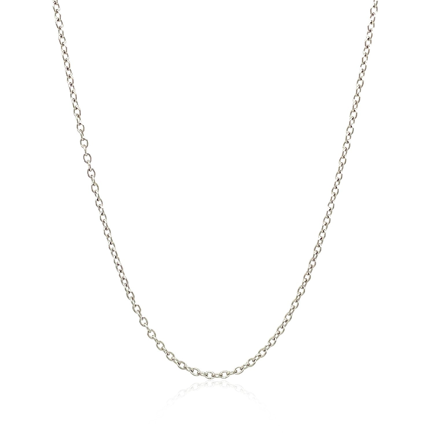 18K White Gold Round Cable Chain Necklace (1.50 mm)