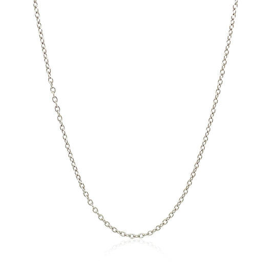 18K White Gold Round Cable Chain Necklace (1.50 mm)