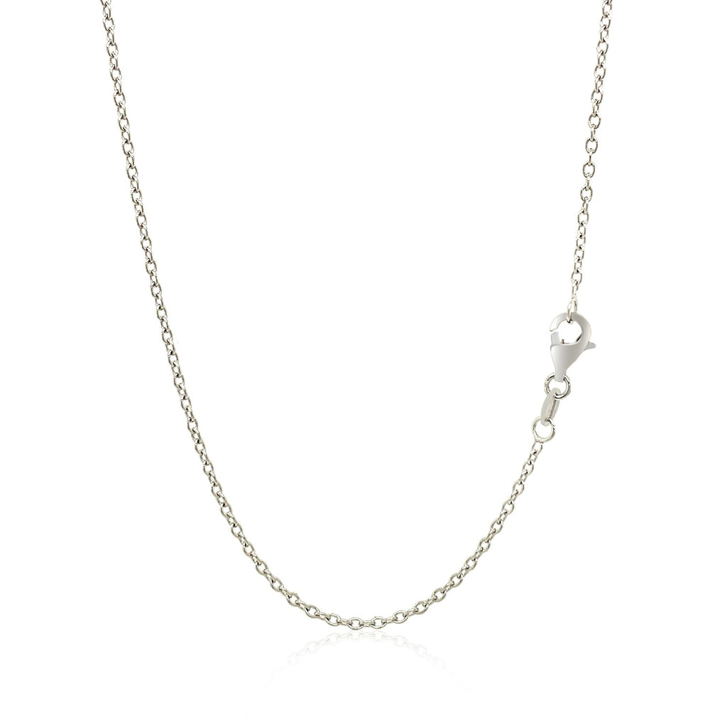 18K White Gold Round Cable Chain Necklace (1.50 mm)