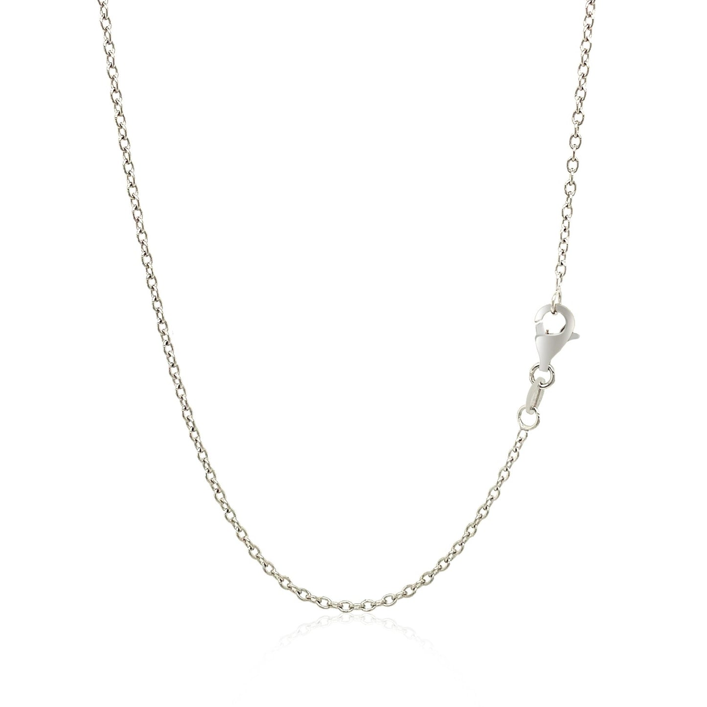 18K White Gold Round Cable Chain Necklace (1.50 mm)