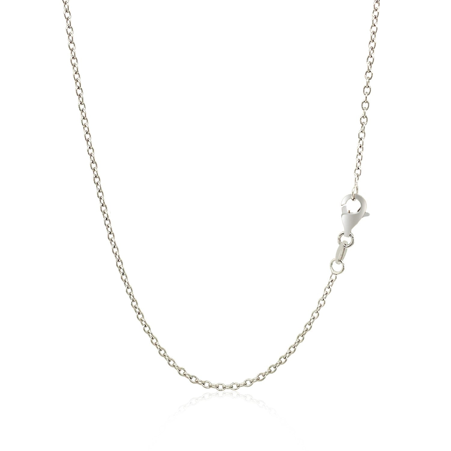 18K White Gold Round Cable Chain Necklace (1.50 mm)