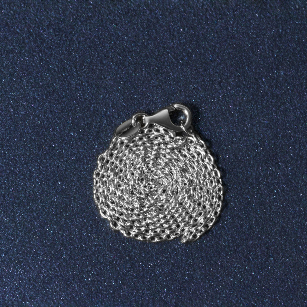18K White Gold Round Cable Chain Necklace (1.50 mm)
