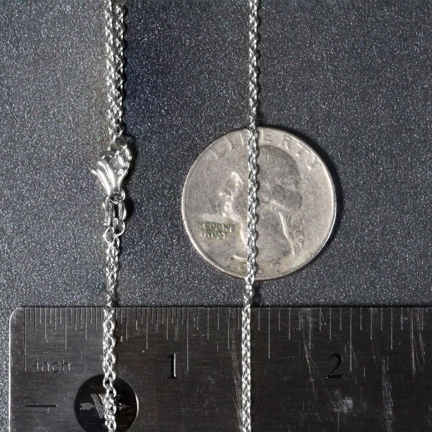 18K White Gold Round Cable Chain Necklace (1.50 mm)