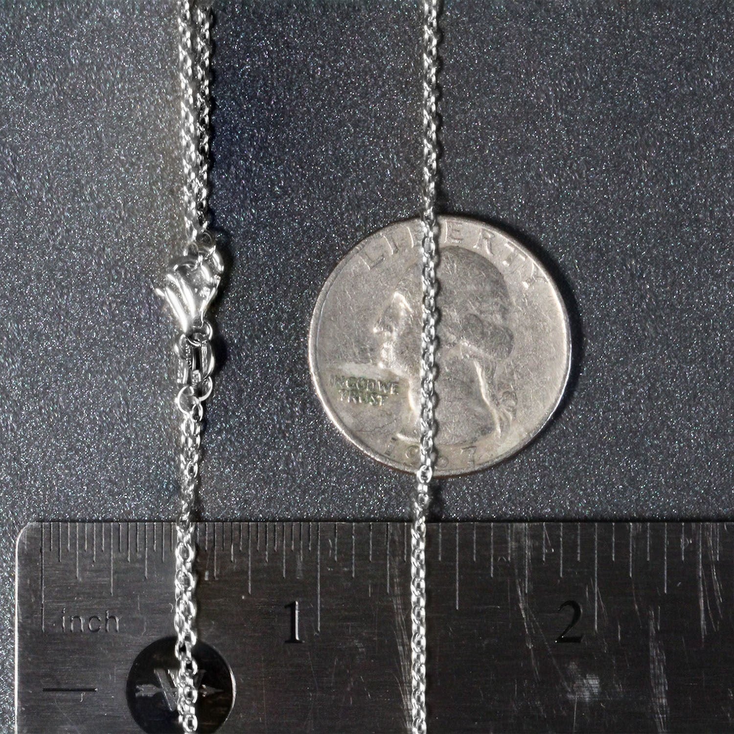 18K White Gold Round Cable Chain Necklace (1.50 mm)