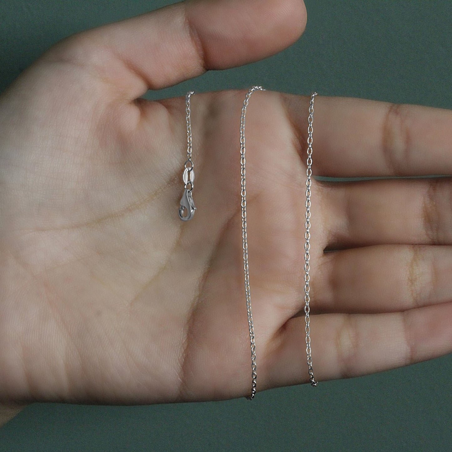 18K White Gold Round Cable Chain Necklace (1.50 mm)