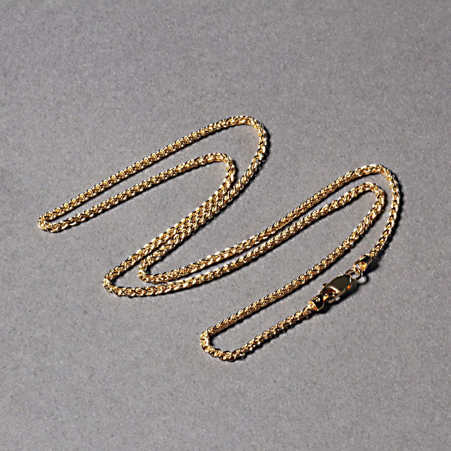14K Yellow Gold Round Wheat Chain Necklace (1.50 mm)