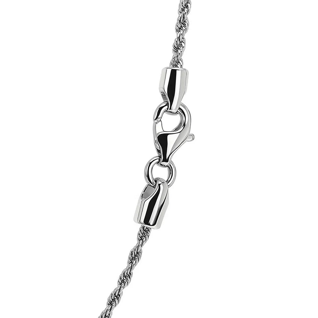 14K White Gold Solid Diamond Cut Rope Chain Necklace (1.80 mm)