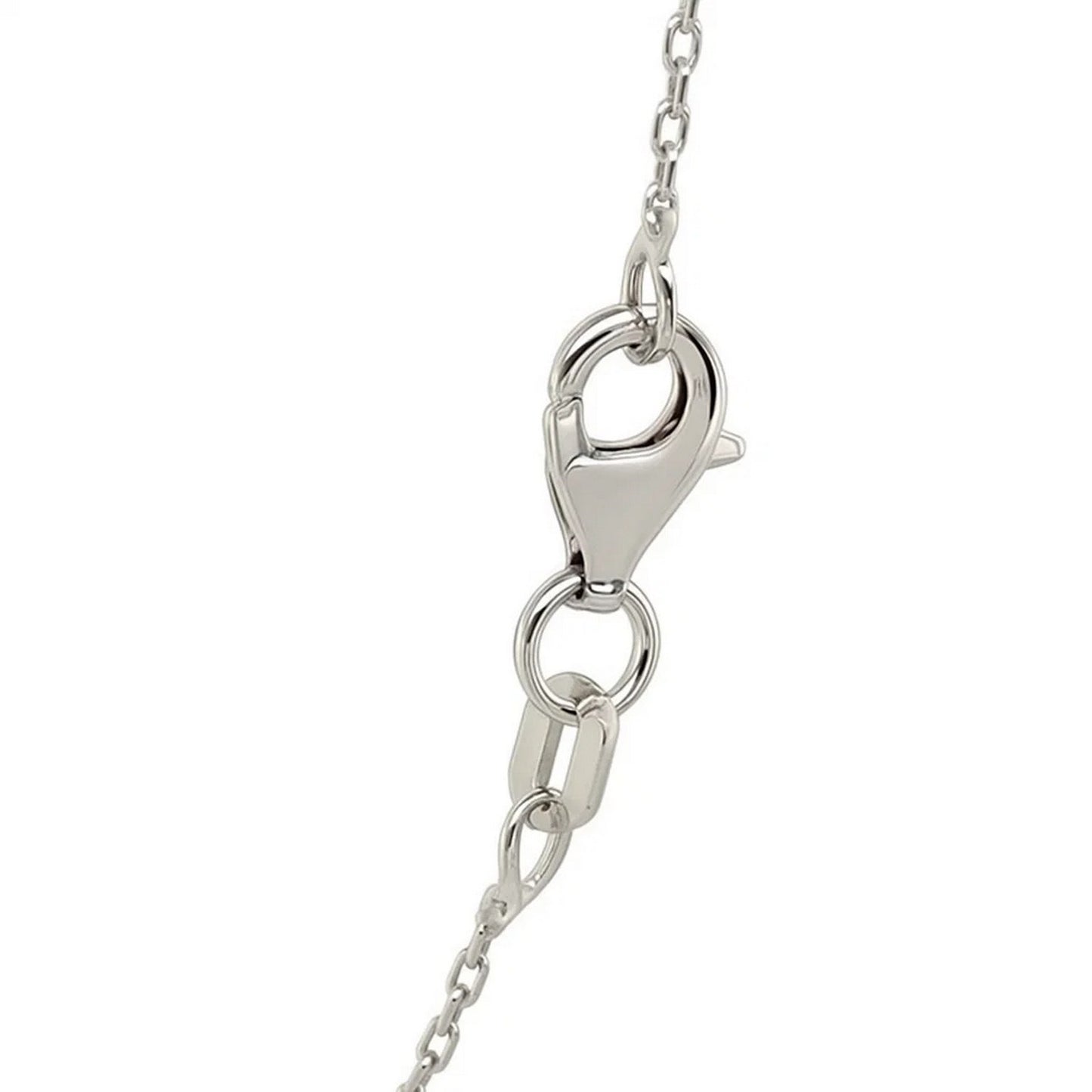 14k White Diamond Cut Cable Link Chain (0.87 mm)