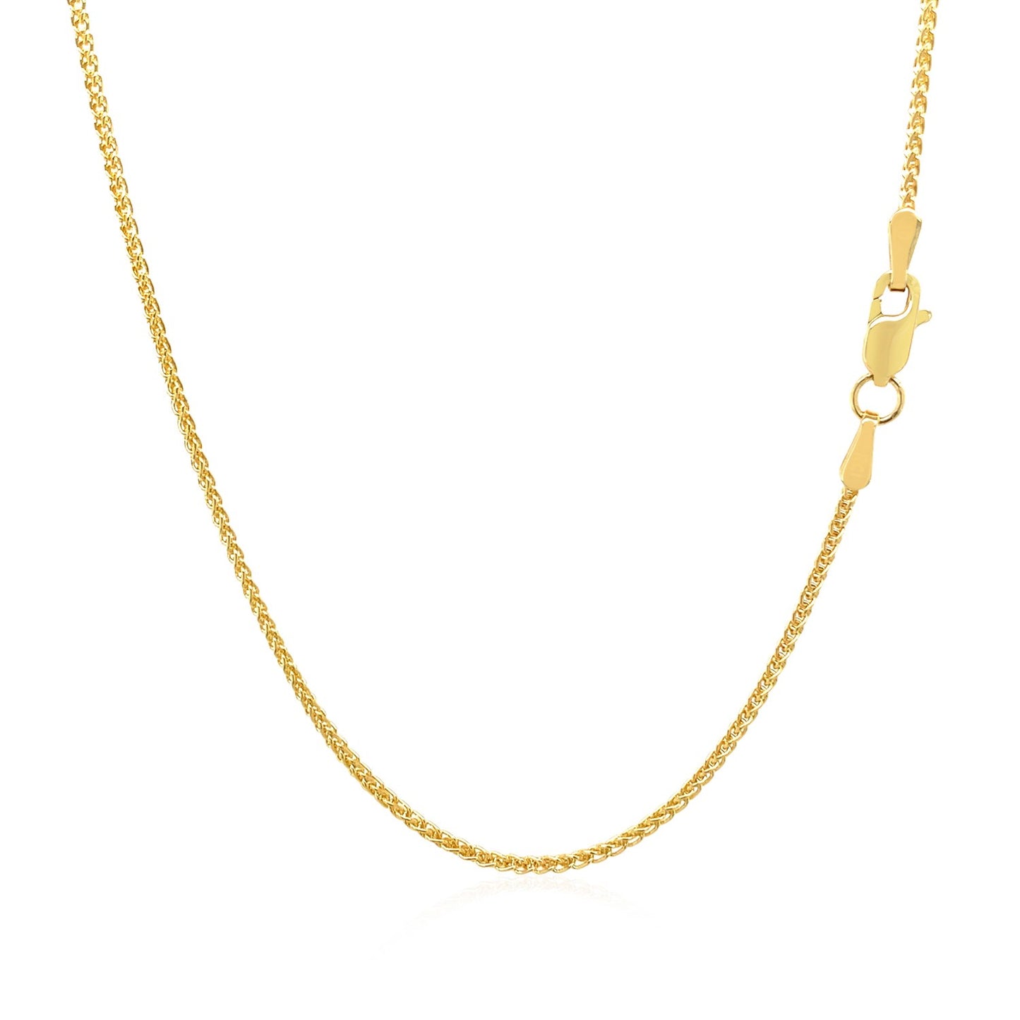 14K Yellow Gold Round Wheat Chain (1.2 mm)