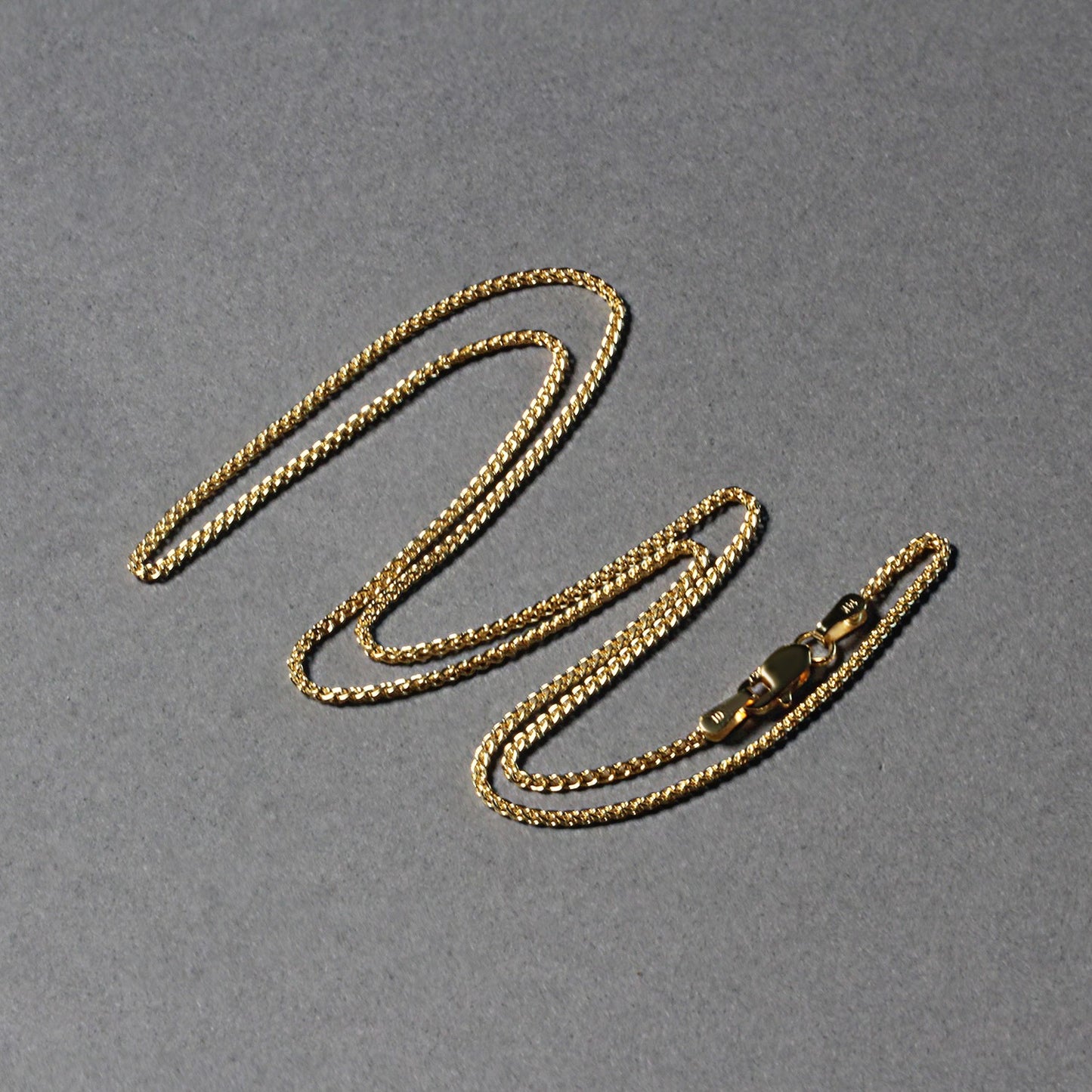 14K Yellow Gold Round Wheat Chain (1.2 mm)