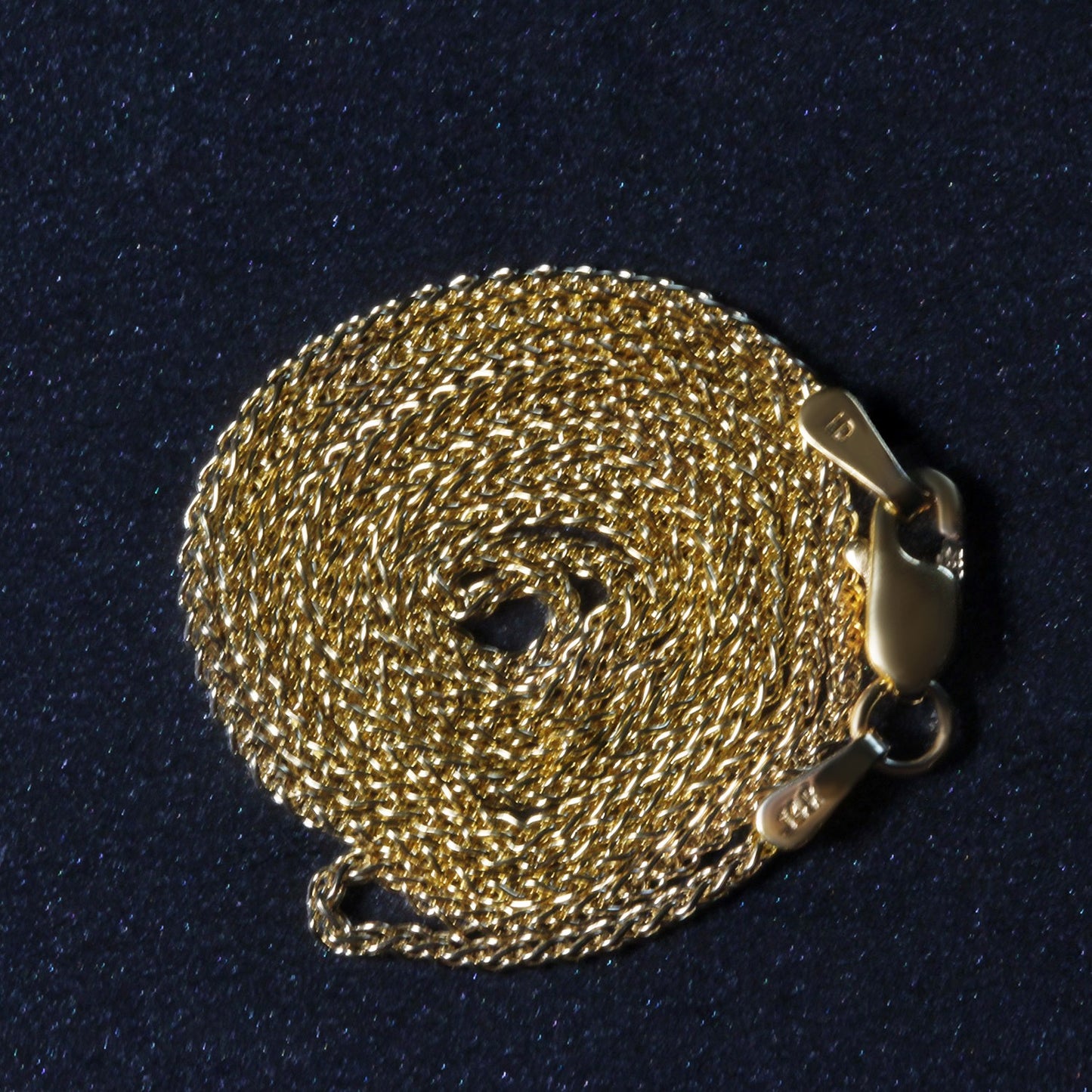 14K Yellow Gold Round Wheat Chain (1.2 mm)