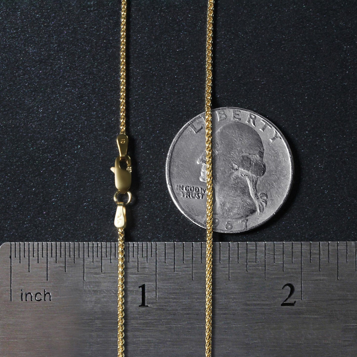 14K Yellow Gold Round Wheat Chain (1.2 mm)