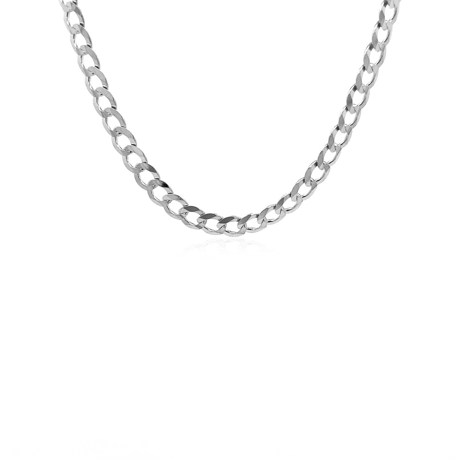 14K White Gold Solid Curb Chain (4.70mm)
