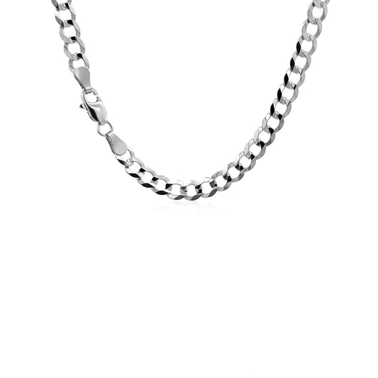 14K White Gold Solid Curb Chain (4.70mm)