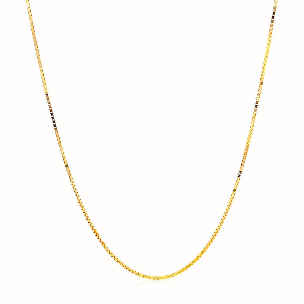 14K Yellow Gold Adjustable Box Chain Necklace (0.70mm) – True Pure Gold