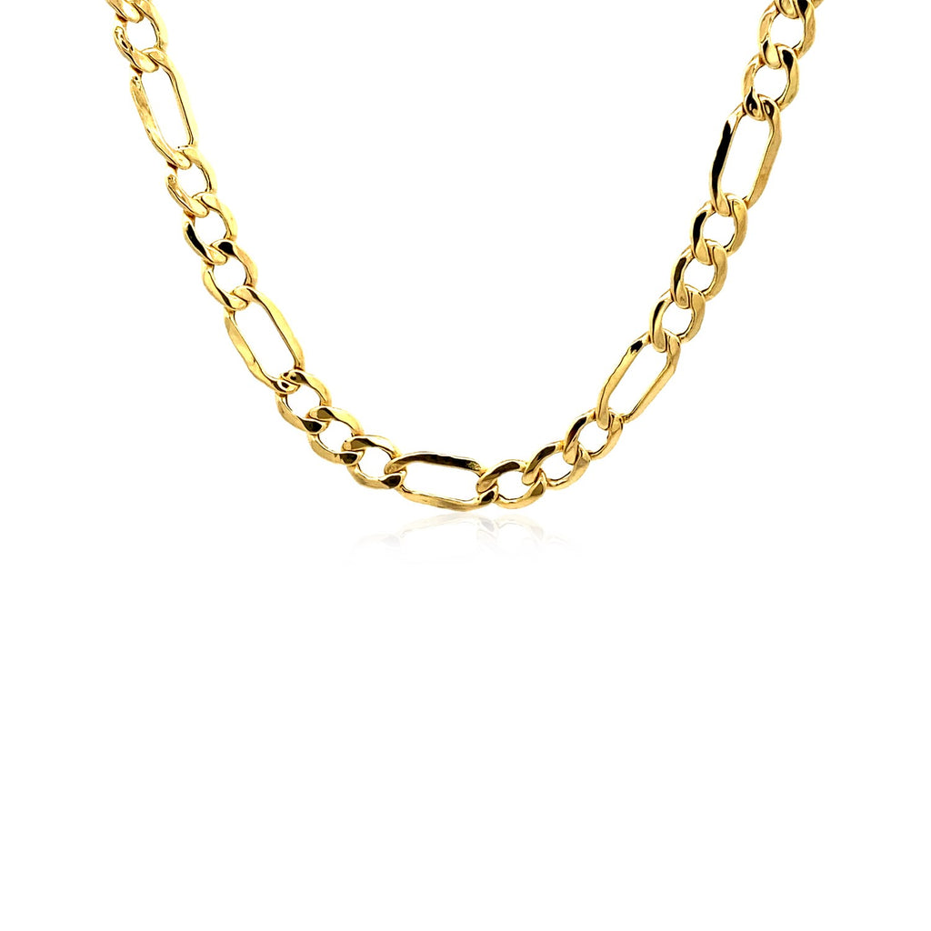 14K Yellow Gold Lite Figaro Chain – 5.60mm, Solid Gold