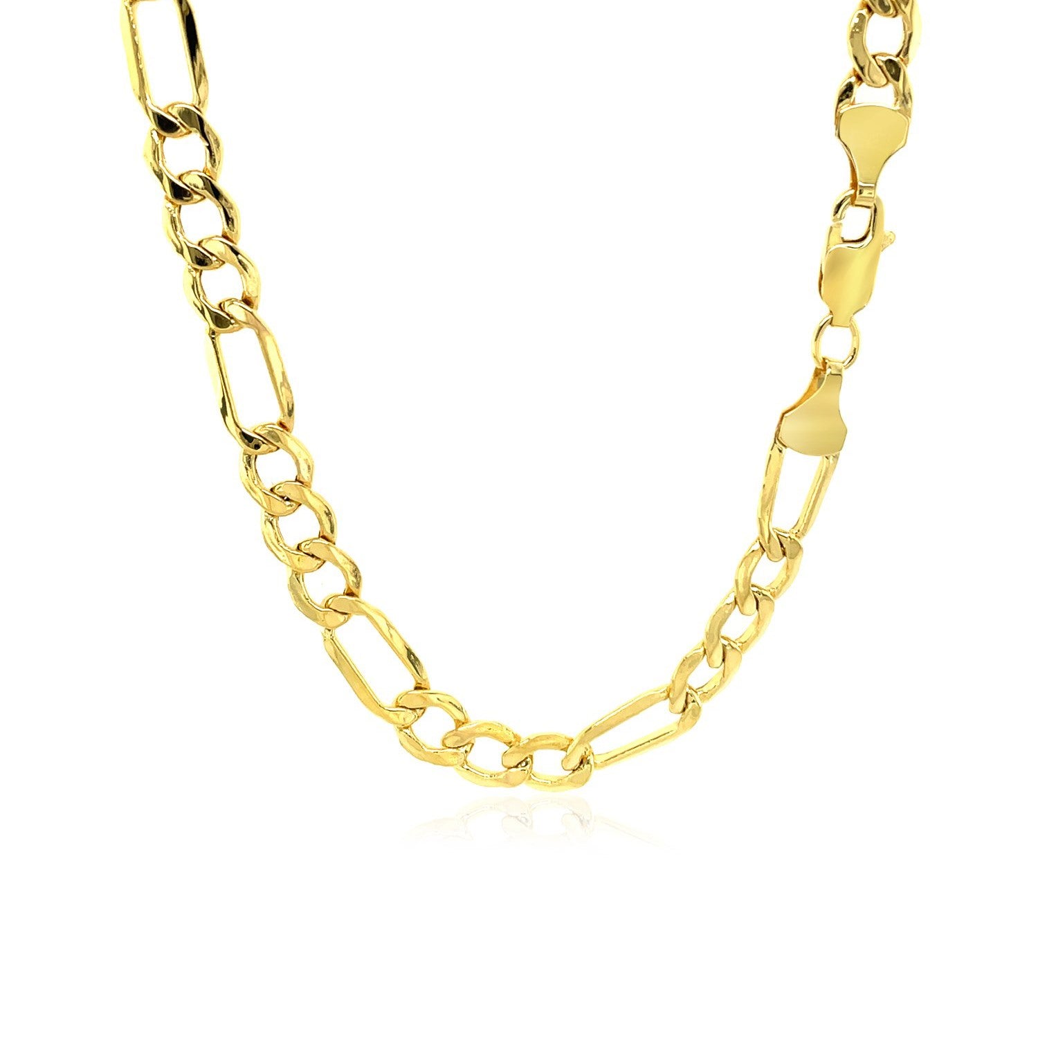 14K Yellow Gold Lite Figaro Chain – 5.60mm, Solid Gold