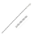 14K White Gold Solid Diamond Cut Rope Chain Necklace (3.00 mm)