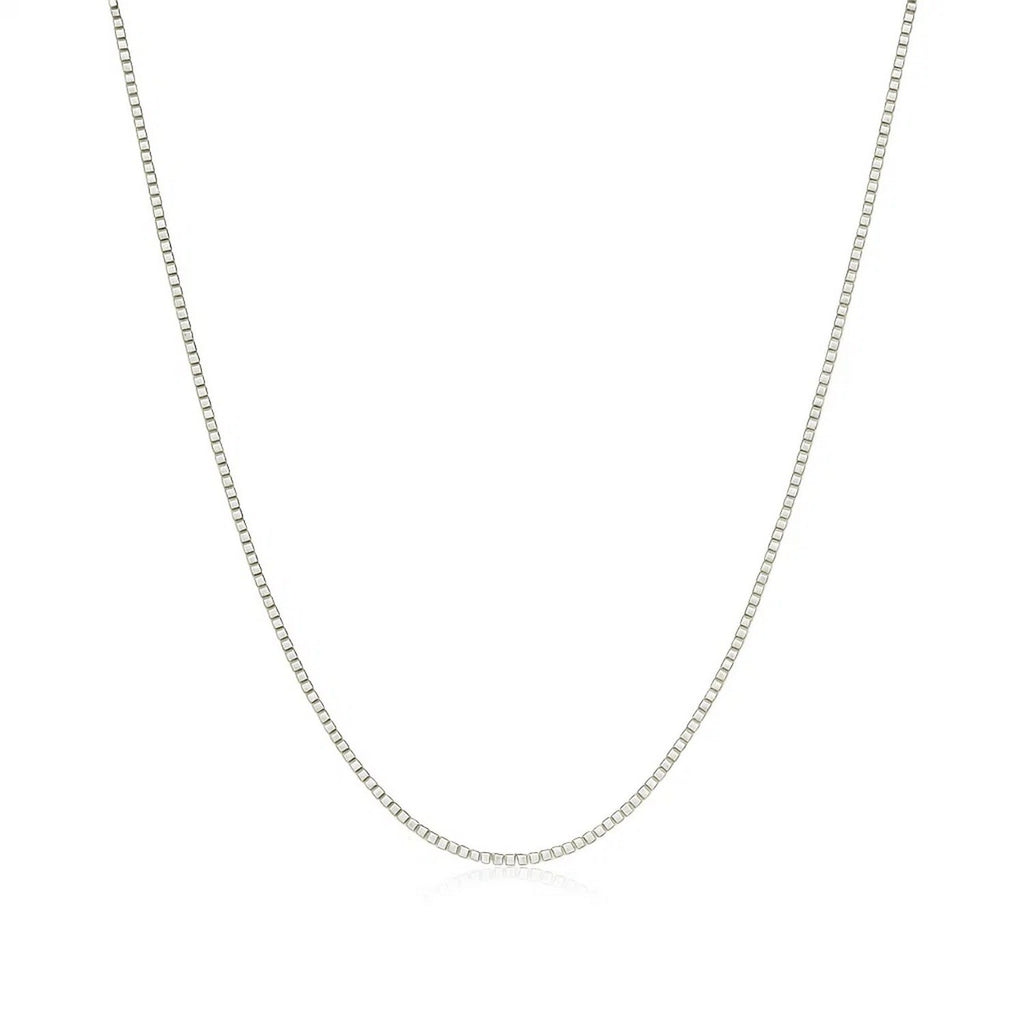 14K White Gold Classic Box Chain Necklace (0.60mm) – True Pure Gold