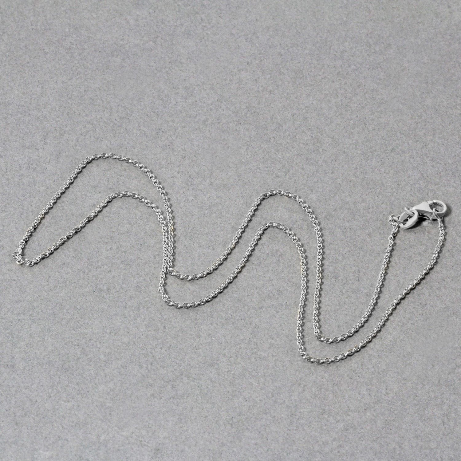 14k White Gold Oval Cable Link Chain (1.20 mm)