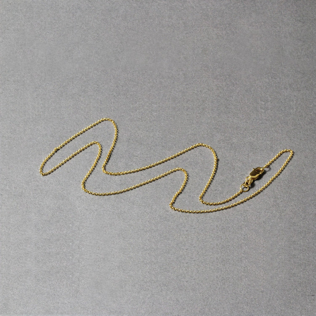 14K Yellow Gold Diamond Cut Rolo Chain – 1.10mm, Solid Gold