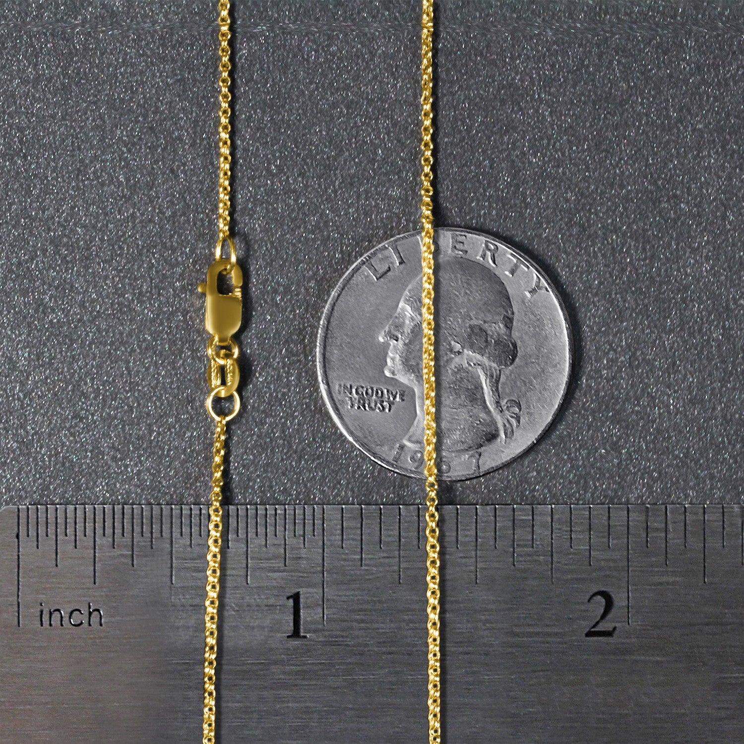 14K Yellow Gold Diamond Cut Rolo Chain – 1.10mm, Solid Gold