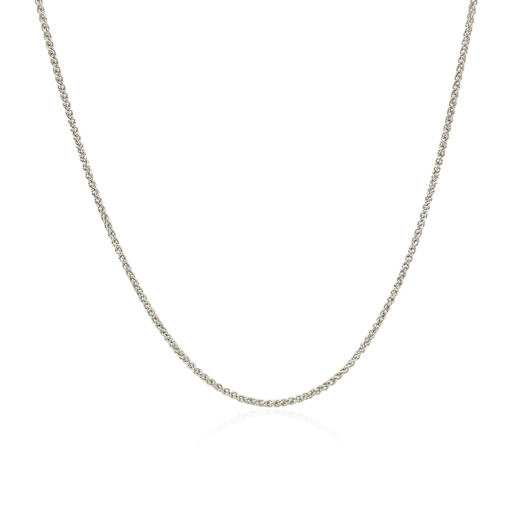 10K White Gold Wheat Chain – 1.00mm, Solid Gold