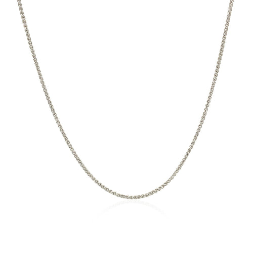 10K White Gold Wheat Chain – 1.00mm, Solid Gold