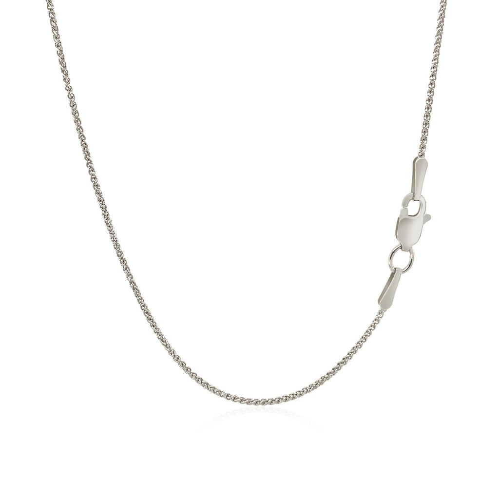 10K White Gold Wheat Chain – 1.00mm, Solid Gold