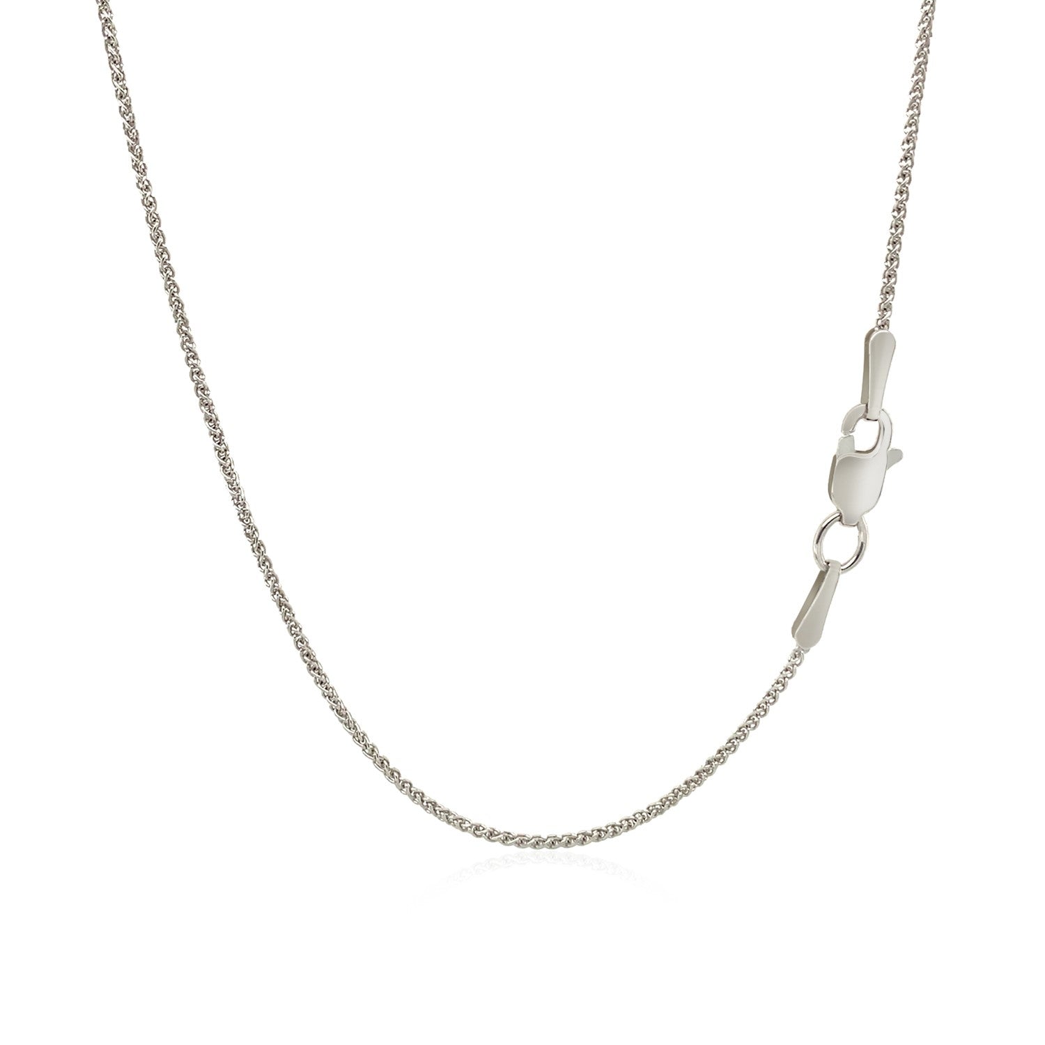 10K White Gold Wheat Chain – 1.00mm, Solid Gold