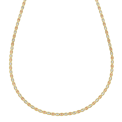 14K Tri Color Gold Pave Valentino Chain (2.00 mm)